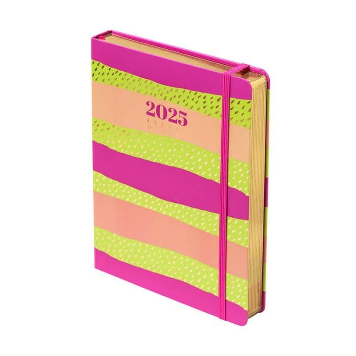 Agenda 2025 Fuccia Print con elástico2