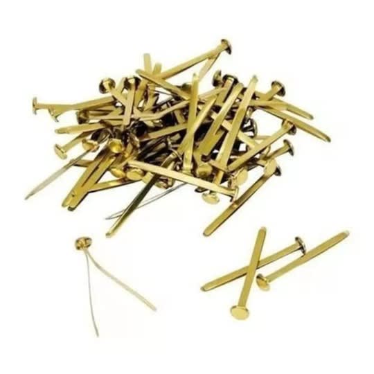 BROCHES DORADOS CAJA 100 UNID 14 MM2