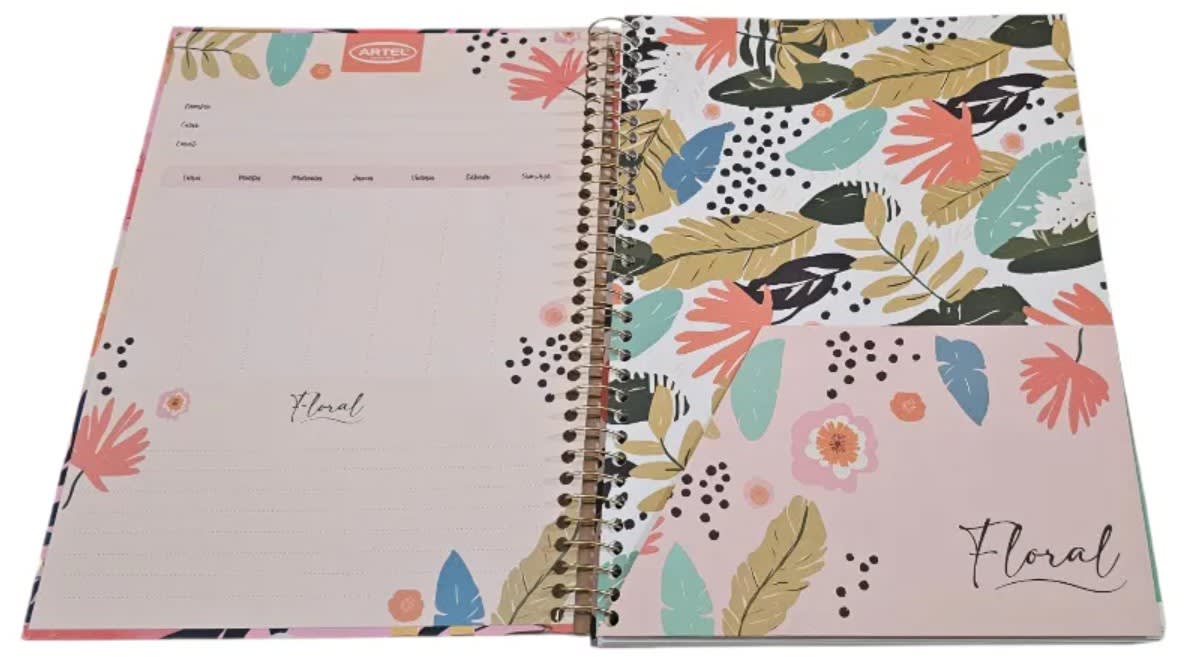 Cuaderno Artel Floral Foil - 150 Hojas Matemáticas 7mm4