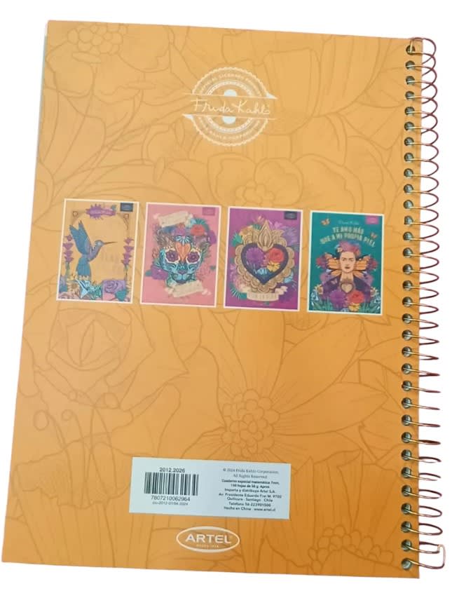 Cuaderno Especial 150 Hojas Frida Kahlo Gold1