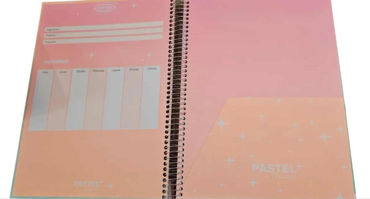 Cuadernos Universitario Triple 150 Hojas 7mm 21x28 Cms Pasteles5