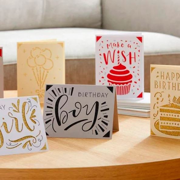 Joy Set 12 tarjetas Crema Oro3