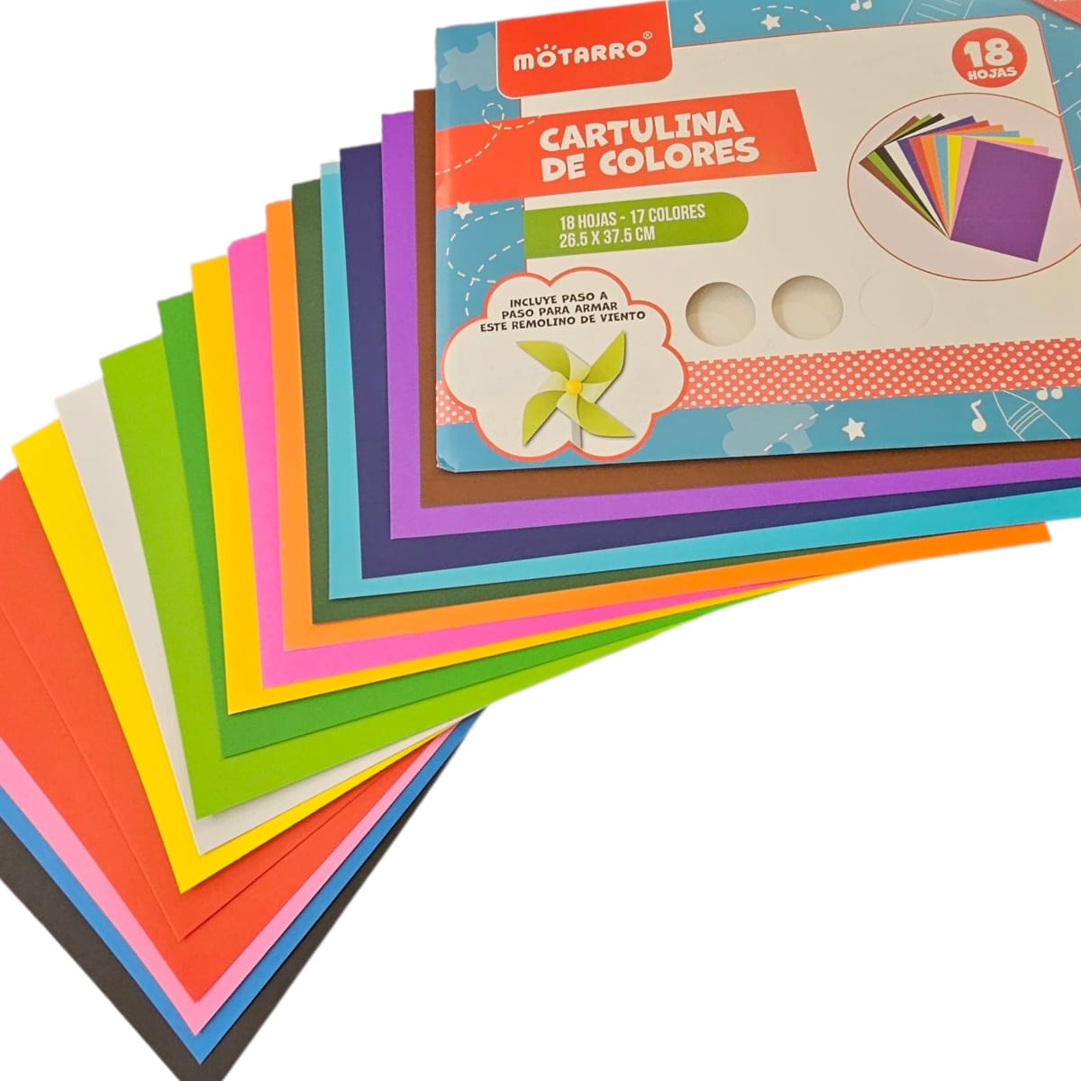Carpeta Cartulina 160GRS 18 Pliegos 17 Colores 26.5x37.5cm2