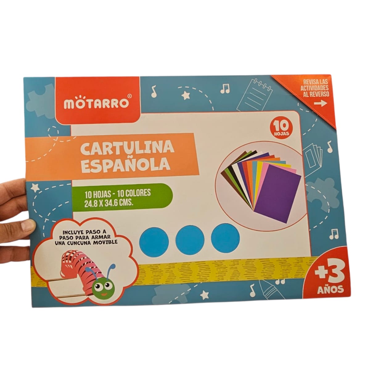 Carpeta Cartulina Española 10 Pliegos 10 Colores 200grs 24.8x34.6cm3