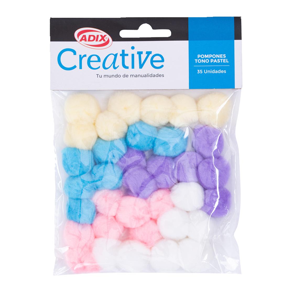 Pompones De Color Pastel 35un3