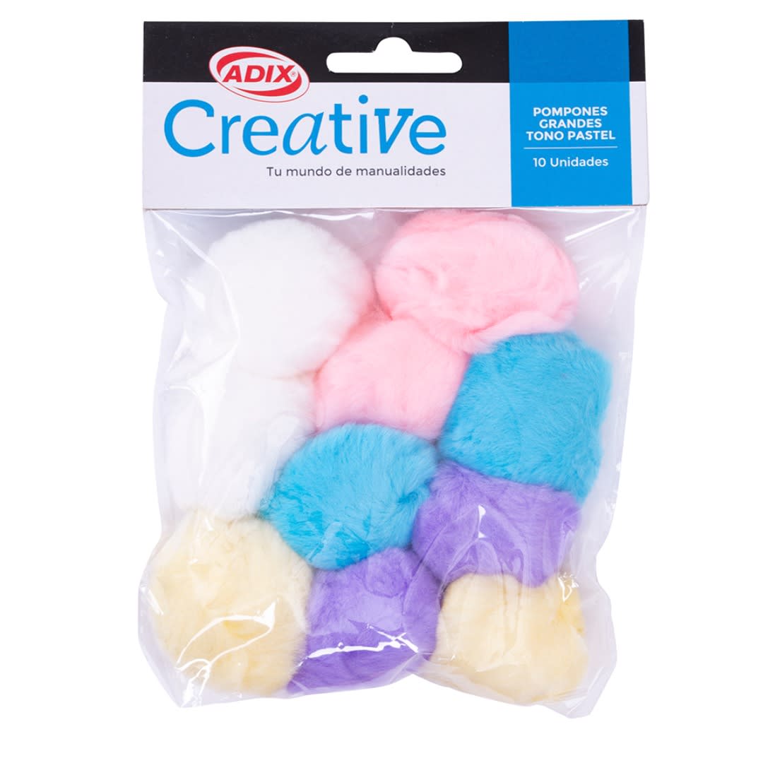 Pompón Color Pastel Grande 10u7