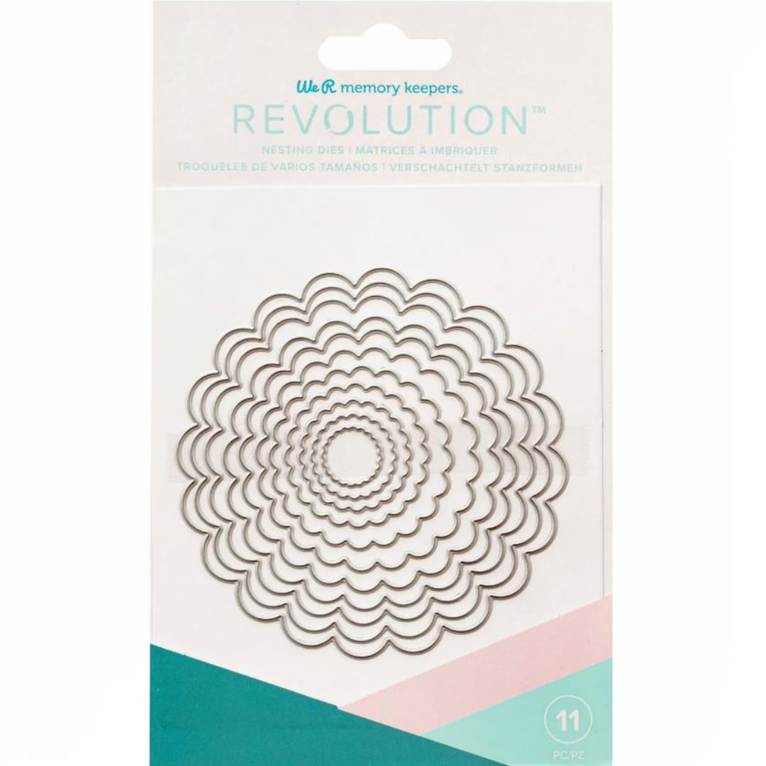 American Crafts TROQUEL Círculo Escalopa Ondas para Scrapbook3