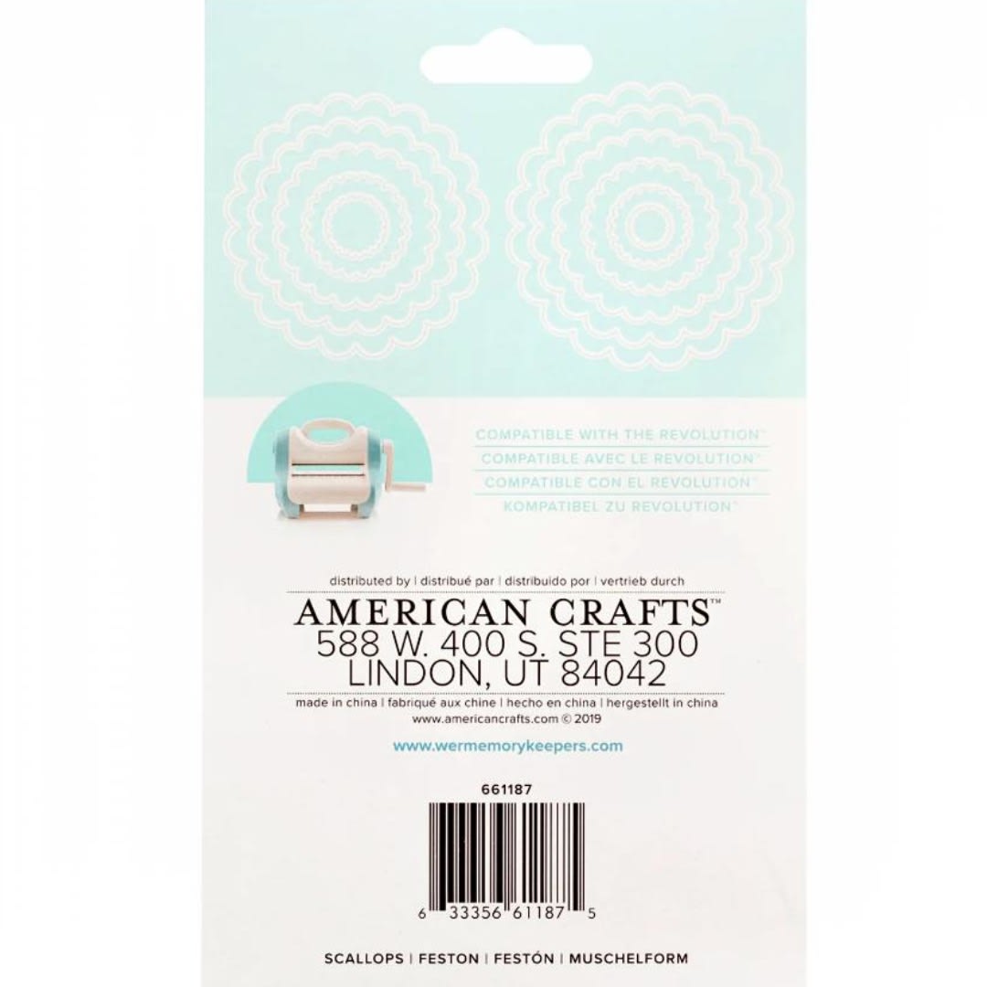 American Crafts TROQUEL Círculo Escalopa Ondas para Scrapbook2