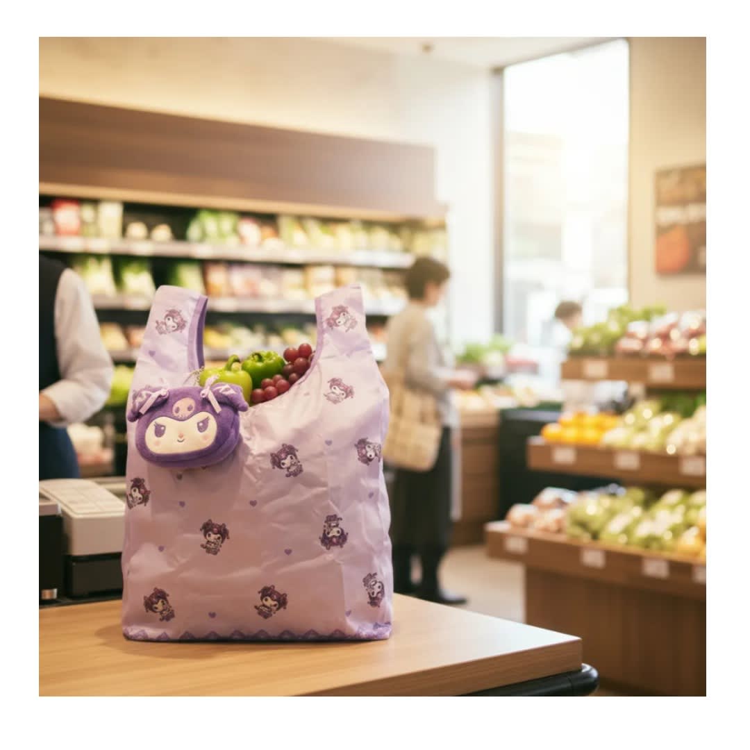 Bolsa Ecologica Con Estuche Linea Pu Kuromi1