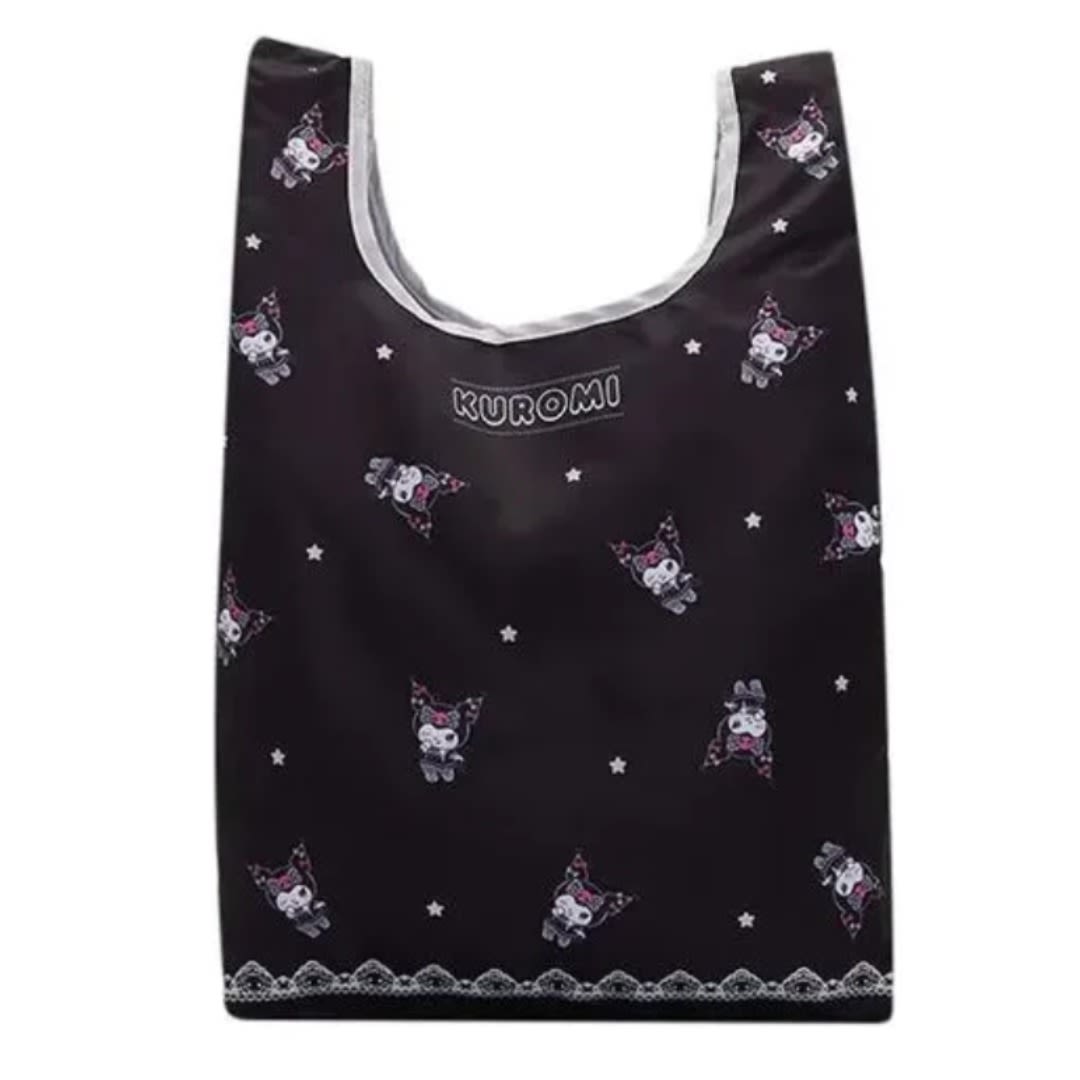 Bolsa Ecologica Con Estuche Linea Pu Kuromi Negro5