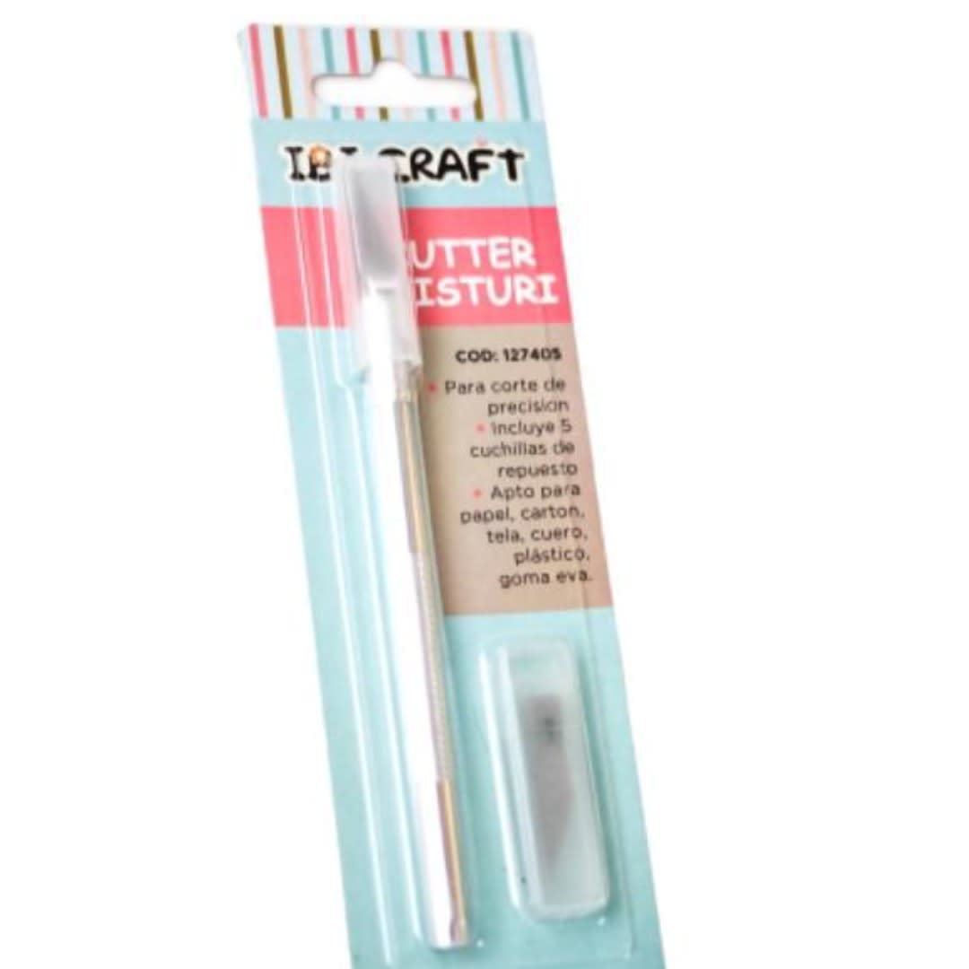 Cutter Bisturi Ibi Craft Color Plateado 1und + 5 Repuestos3