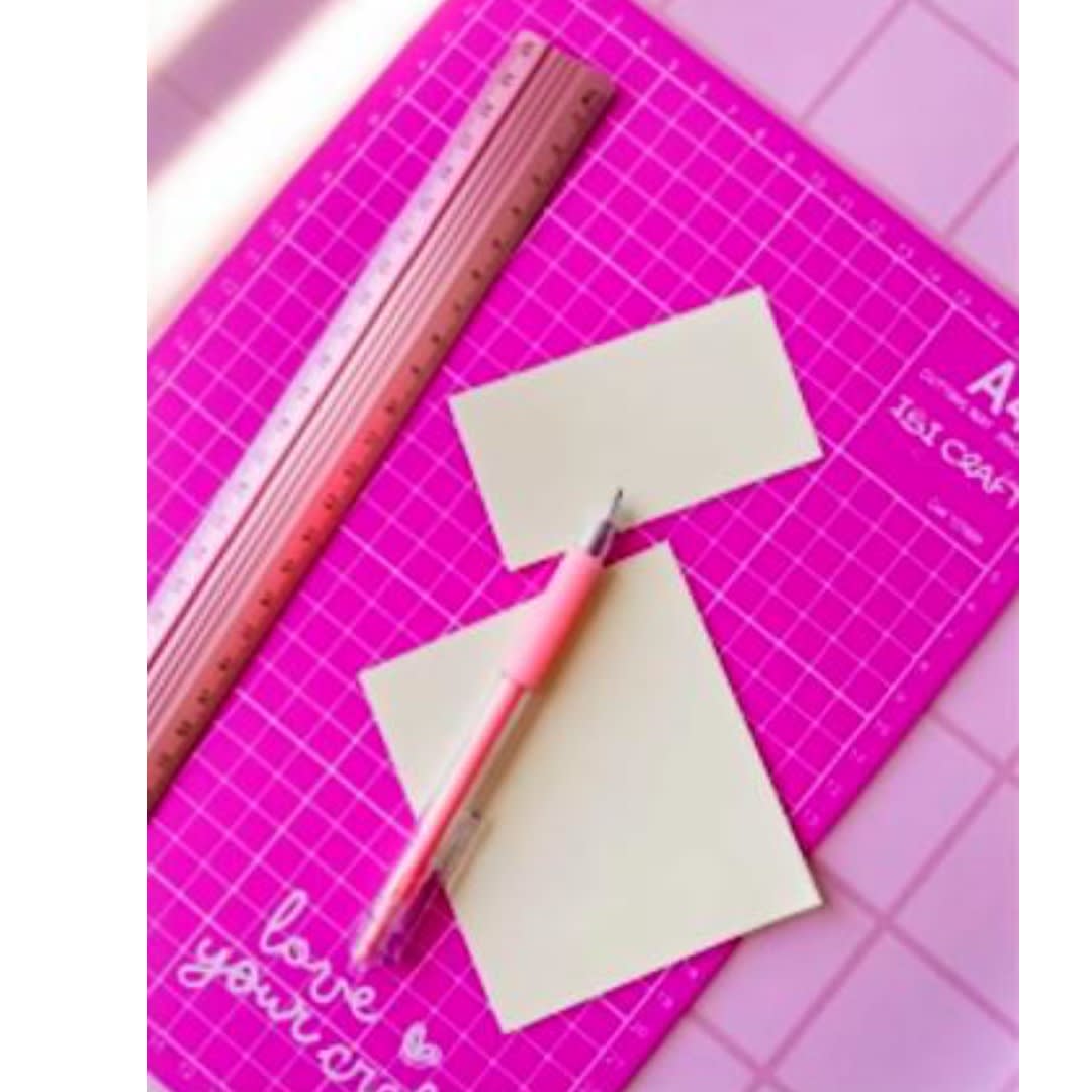 Regla De Aluminio Ibi Craft Para Corte 30cm Rosa4