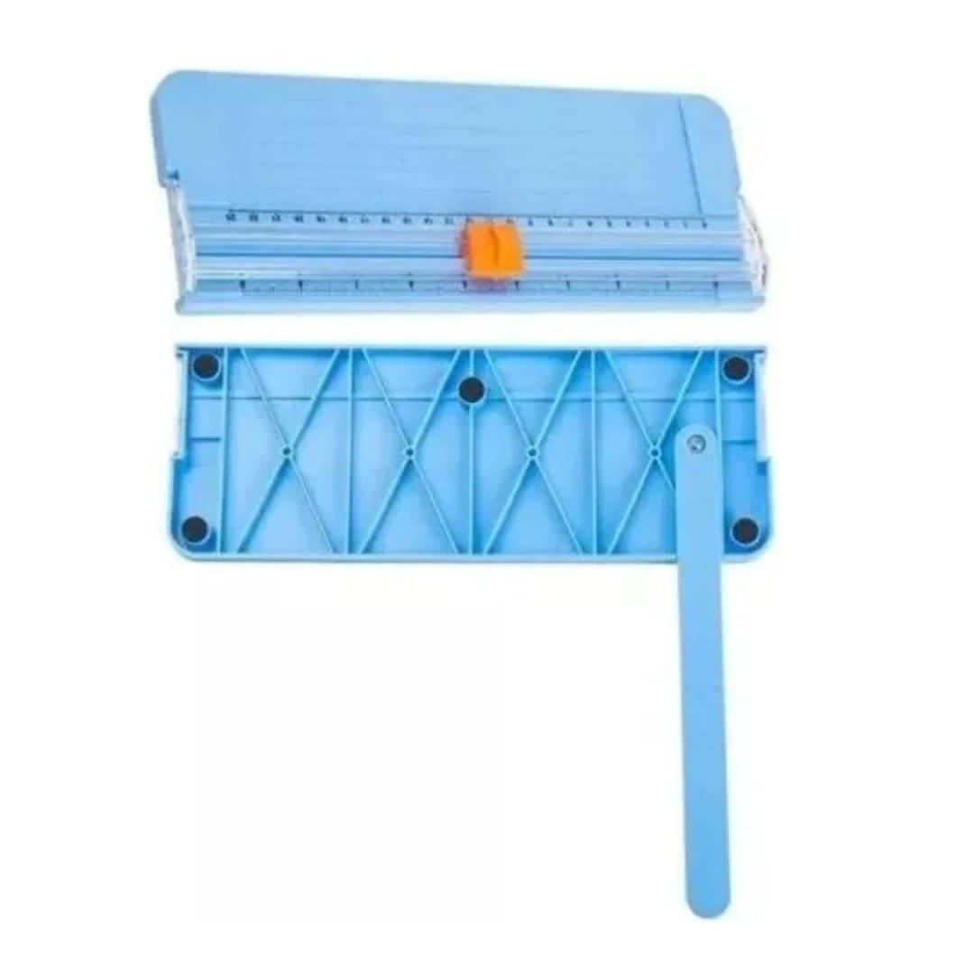 Guillotina De Papel Portátil 27cmx9cm Color Celeste Pastel4