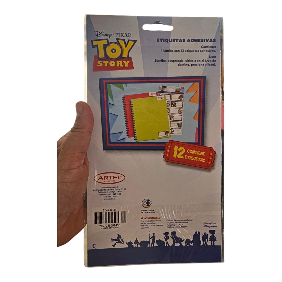 Set 12 Etiquetas Escolares 3,5x7cm Diseños Disney Toy Story2
