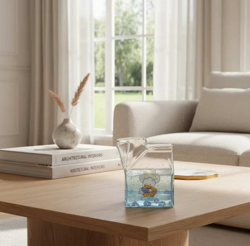 Kawaii Glass Milk Carton Cup25