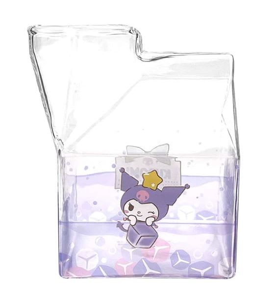 Kawaii Glass Milk Carton Cup24