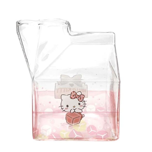 Kawaii Glass Milk Carton Cup21