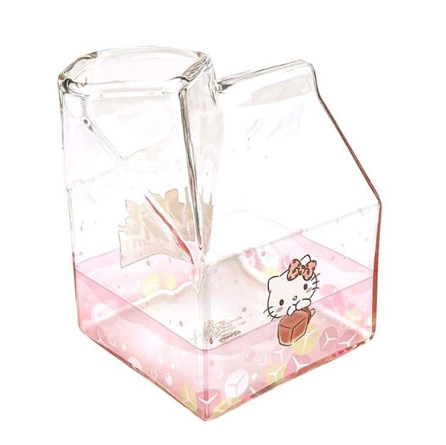 Kawaii Glass Milk Carton Cup20