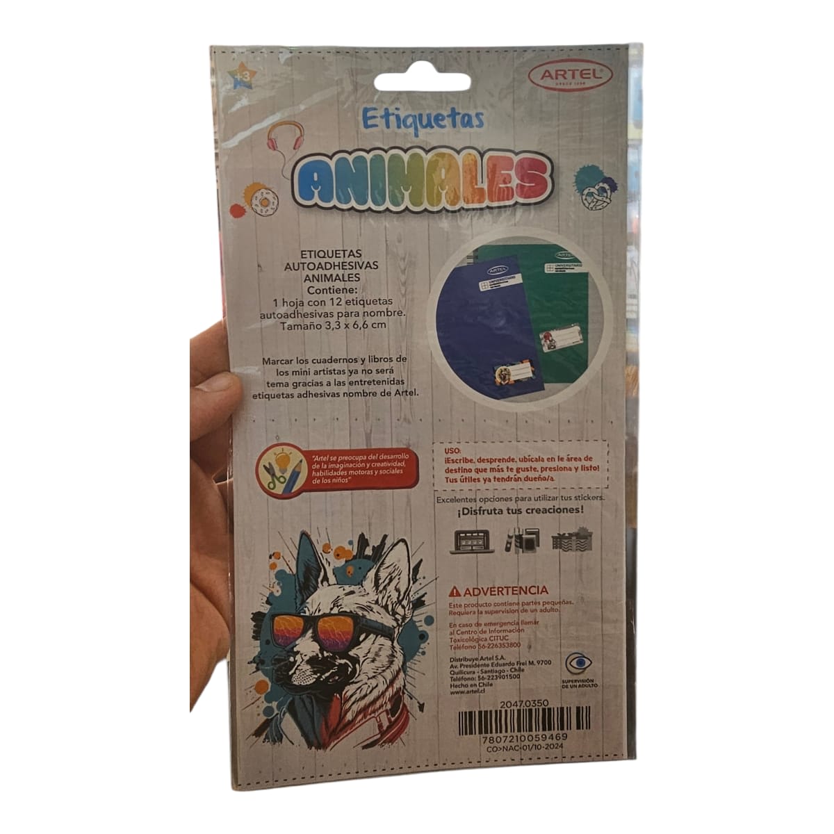 Set 12 Etiquetas Escolares Adhesiva 3,3x6.6cm1