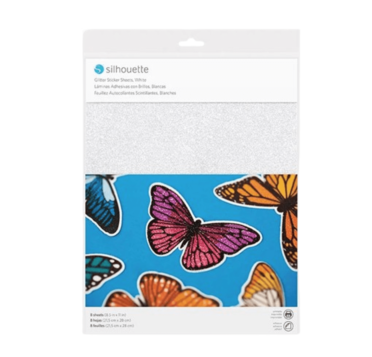 Papel Adhesivo Imprimible Glitter 8 hojas Carta3