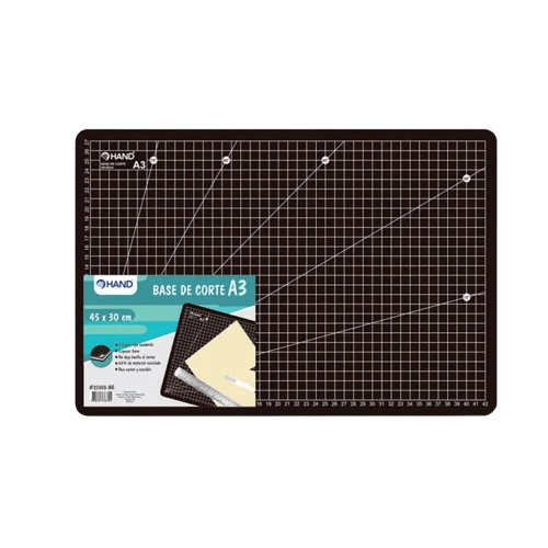 BASE DE CORTE 45X30cm 3mm A3 NEGRO HAND1