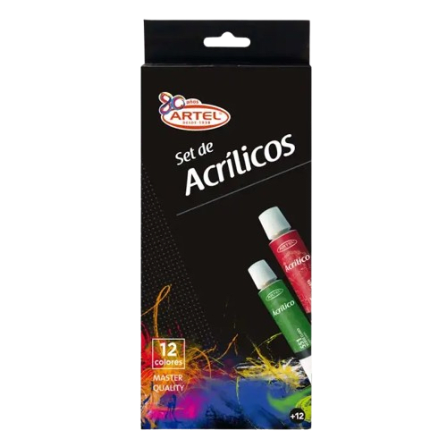 Set Acrílicos 12 Colores 12ml. Artel1