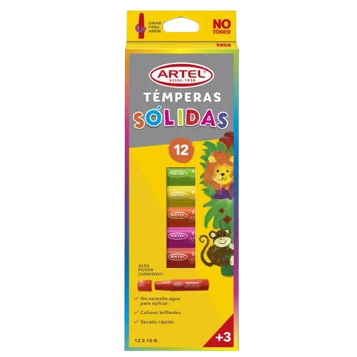 Témpera Sólida 12 Colores Artel1