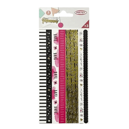 Stickers Planners Washitapes 2 Hojas 18 Diseños1