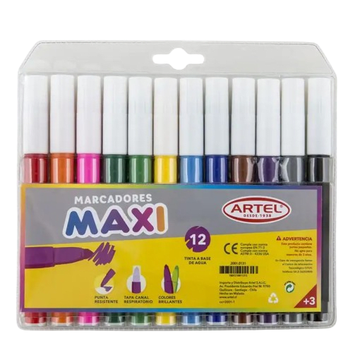 Estuche 12 Marcadores Maxi Artel2