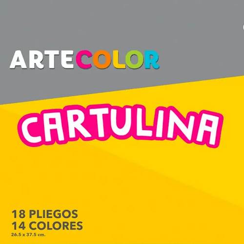 Estuche Artecolor Cartulina con 18 pliegos de 14 colores distintos de 26,5x37,5cm1