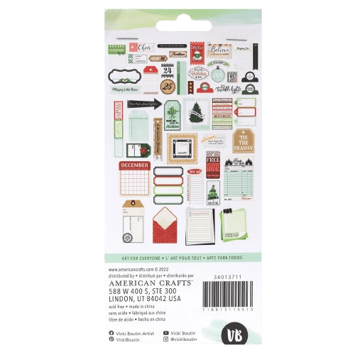 Figuras De Papel Para Scrapbook Precortado 50 Piezas Navidad5