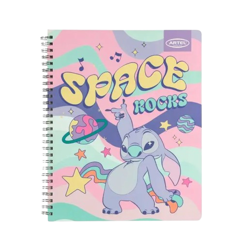 Cuaderno Universitario 100 Hojas 7mm Stitch Pastel5