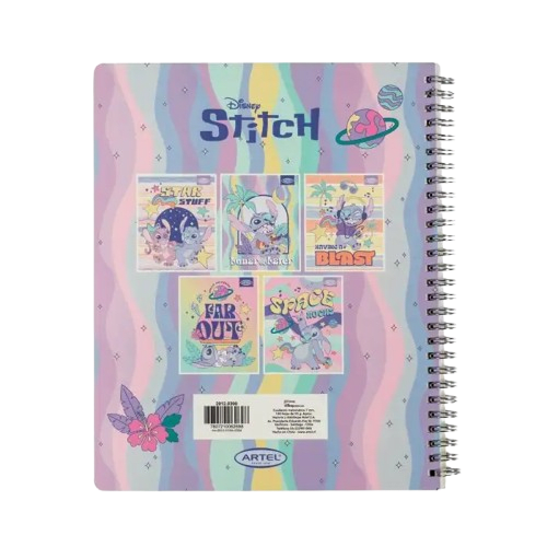 Cuaderno Universitario 100 Hojas 7mm Stitch Pastel4