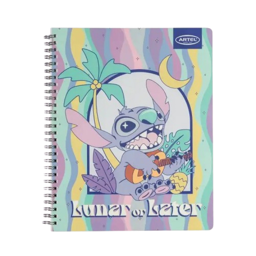 Cuaderno Universitario 100 Hojas 7mm Stitch Pastel3