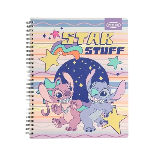 Cuaderno Universitario 100 Hojas 7mm Stitch Pastel1