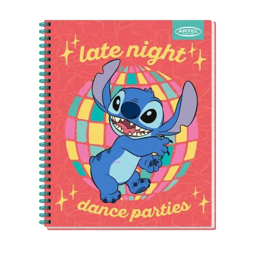 Cuaderno Universitario 100 Hojas 7mm Stitch Disco3