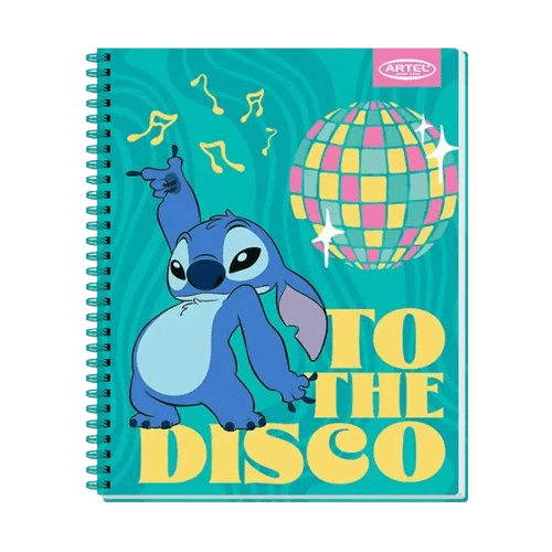 Cuaderno Universitario 100 Hojas 7mm Stitch Disco2