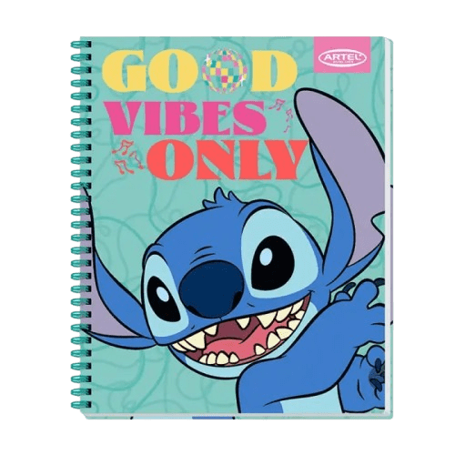 Cuaderno Universitario 100 Hojas 7mm Stitch Disco1