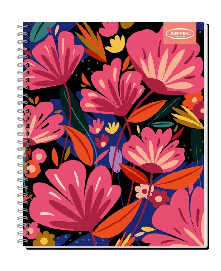 Cuaderno Universitario 100 Hojas 7mm Floral1