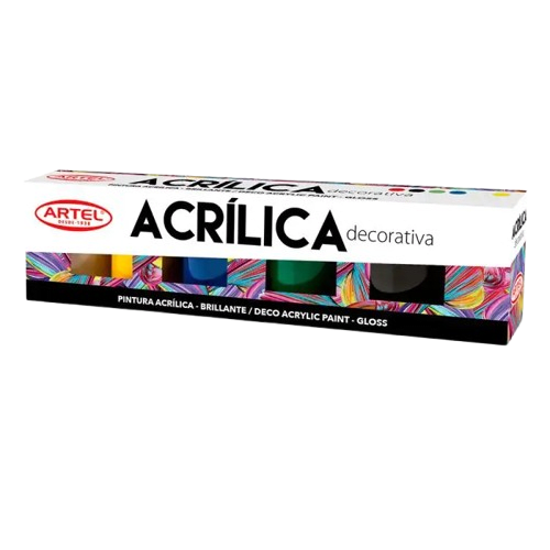 Estuche Pintura Acrílica Decorativa 6 Colores 15Ml.1