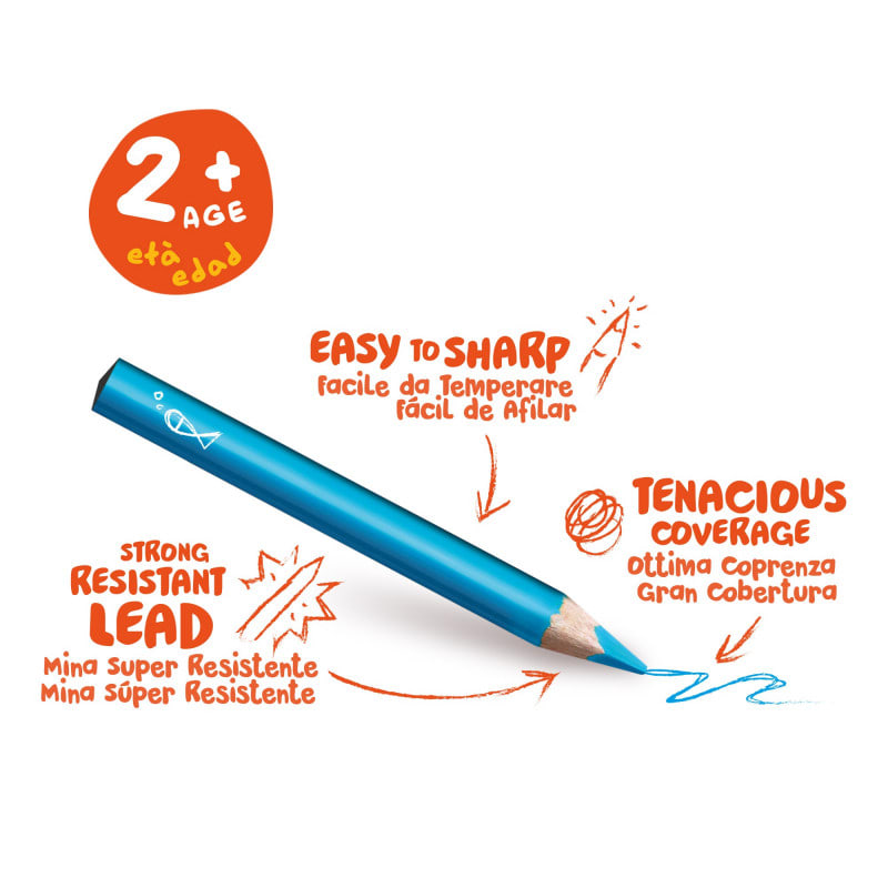 Lápices Triangulares Baby 10 Uds +2 Años Carioca1