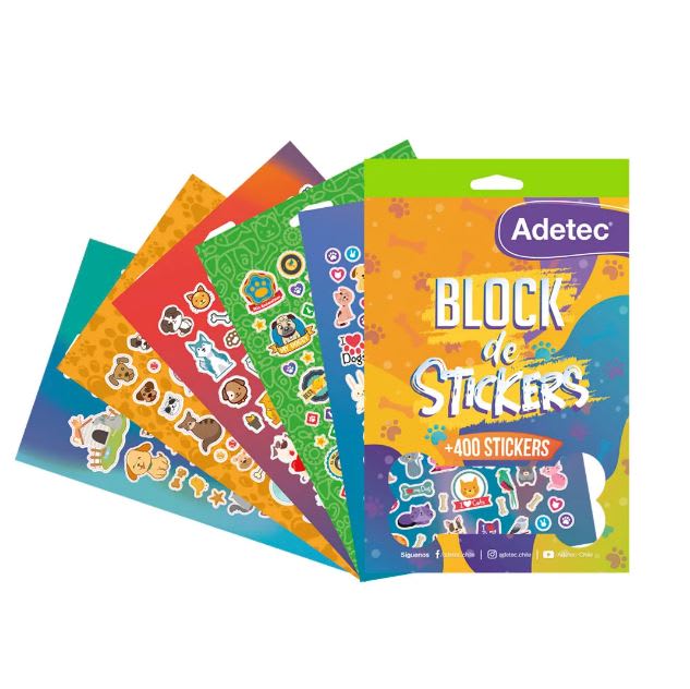 BLOCK DE STICKERS MASCOTAS ADHESIVAS + 400 STICKERS2