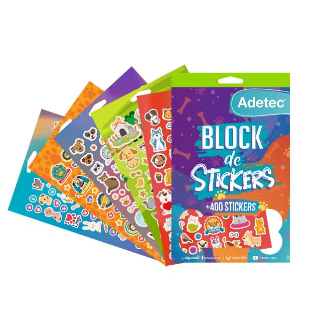 BLOCK DE STICKERS MASCOTAS ADHESIVAS + 400 STICKERS1