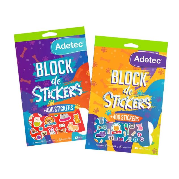 BLOCK DE STICKERS MASCOTAS ADHESIVAS + 400 STICKERS3