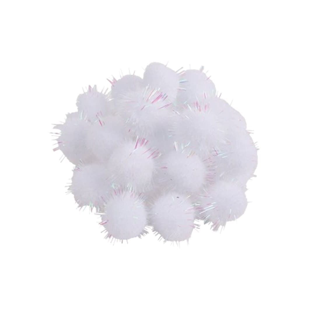 Pompon Glitter Blanco 25u3