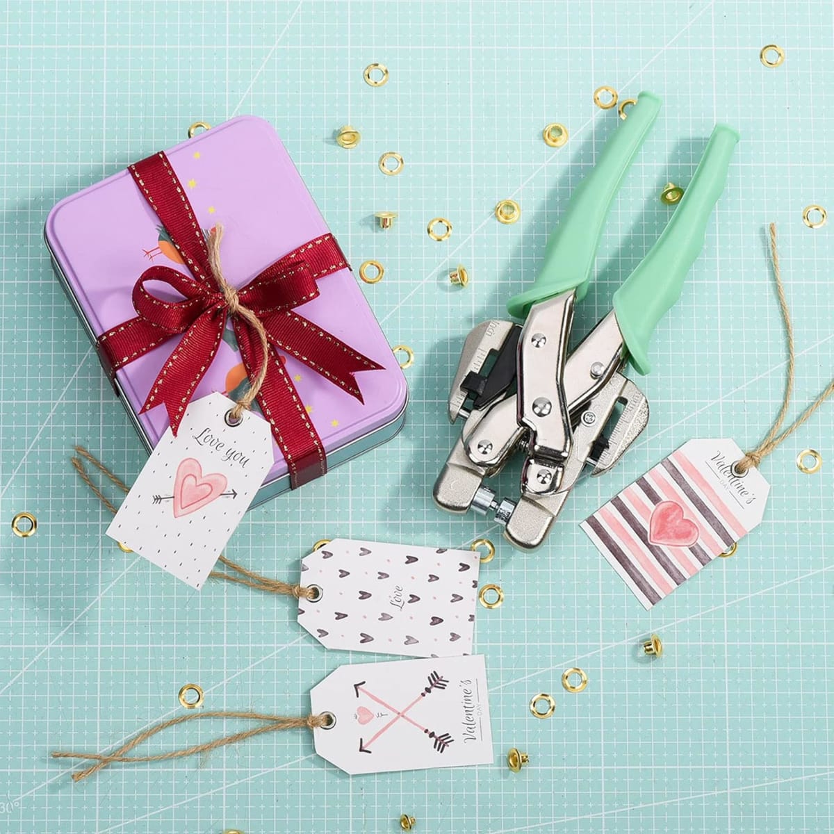 Set Perforadora Alicate  De Ojetillos Menta7