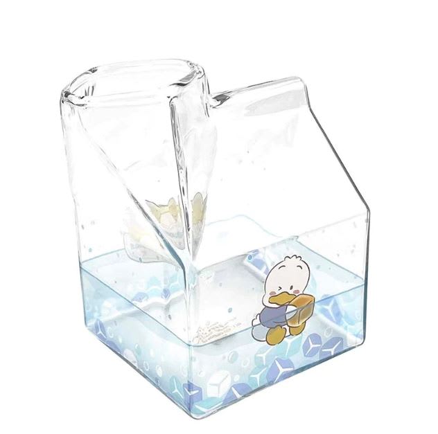 Kawaii Glass Milk Carton Cup8