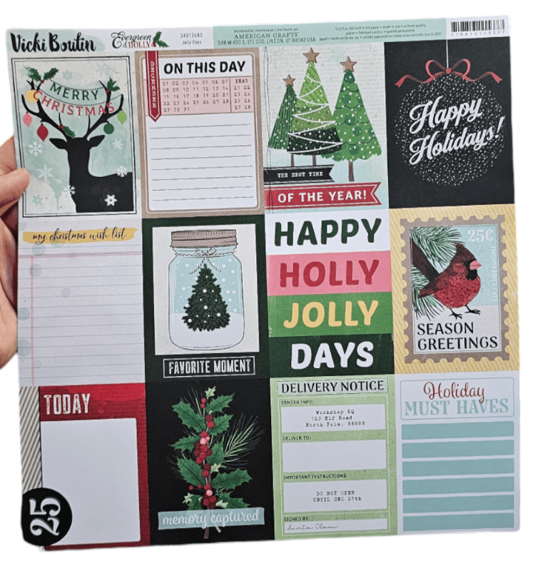 Vicki Boutin Evergreen & Holly 30.5x30.5cm Jolly Days1