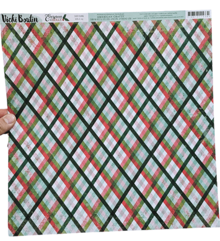 Vicki Boutin - Colección Evergreen and Holly - Navidad - Papel de doble cara 30.5x30.5cm2