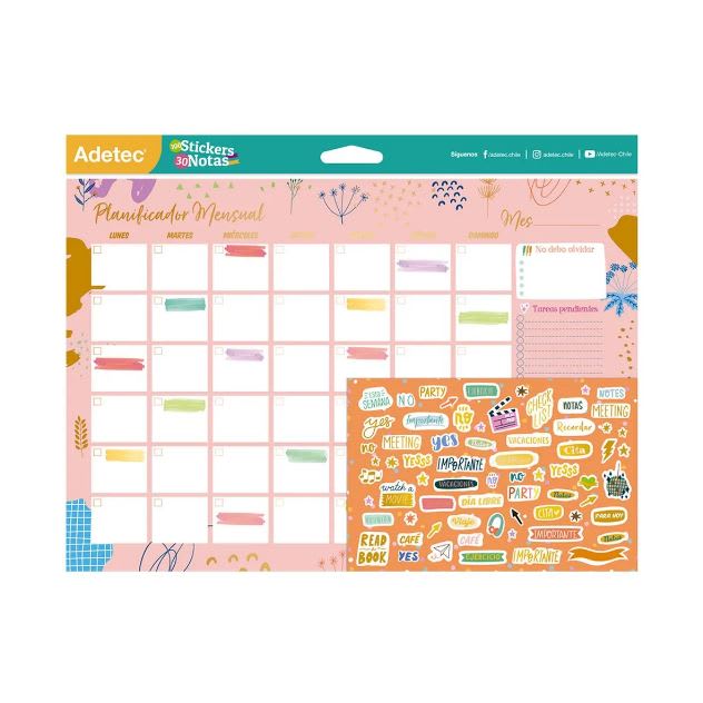 Planificador / Calendario Mensual diseño con folia2